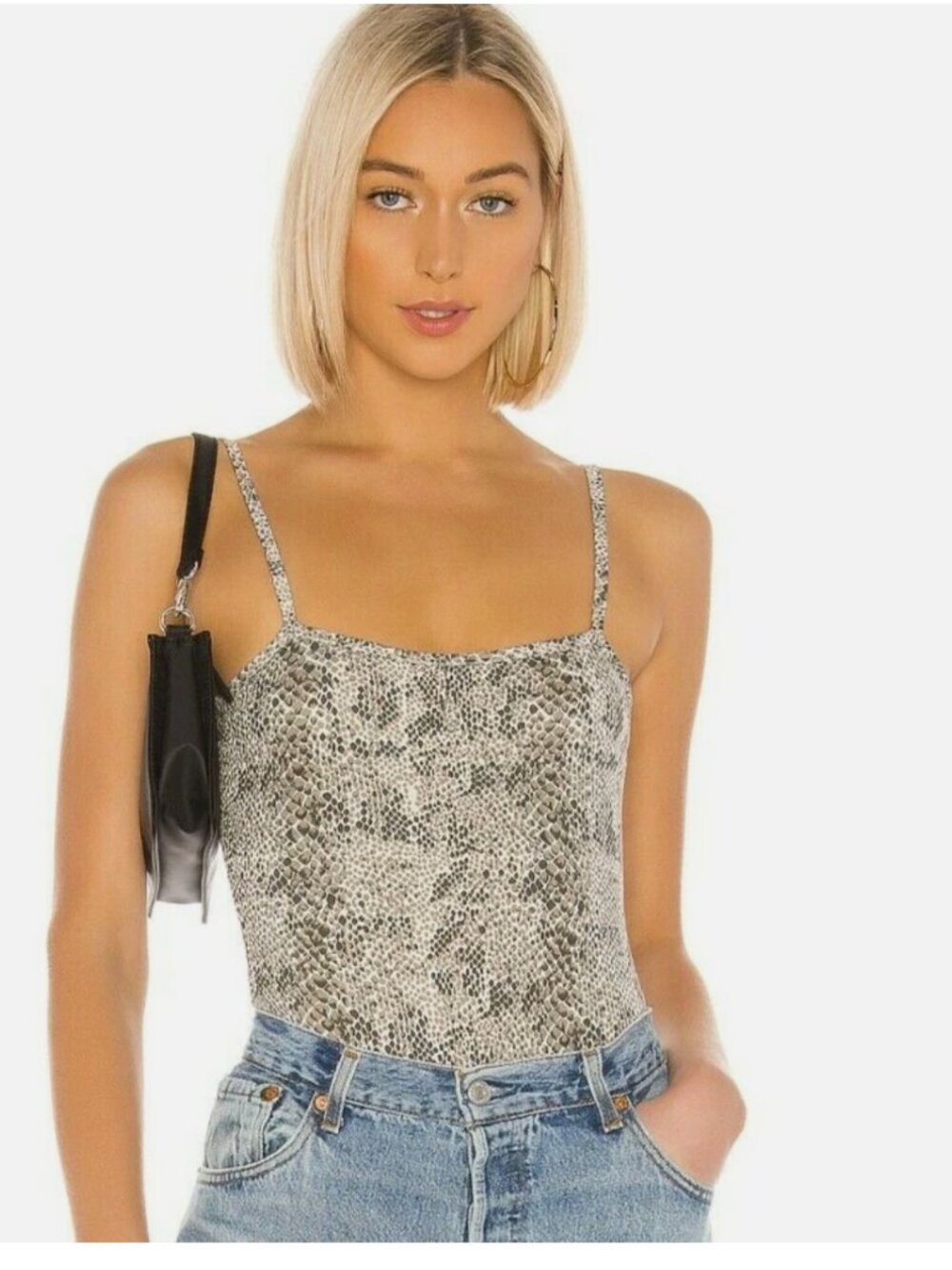 ATM Anthony Thomas Melillo Olive Snake-Print Bodysuit